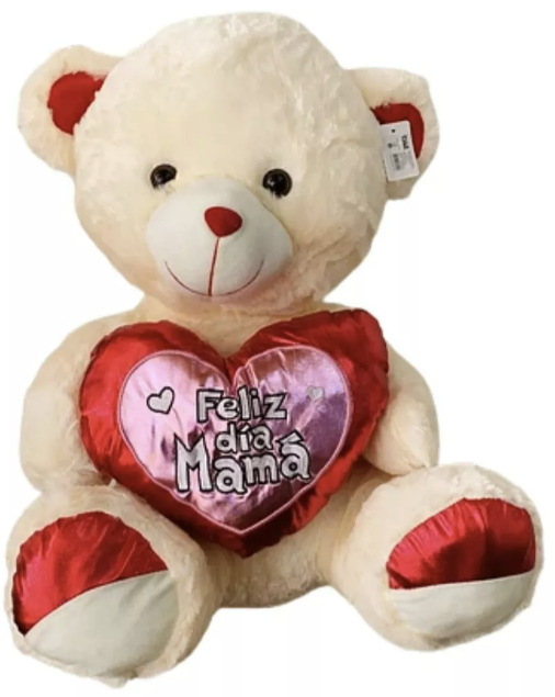 PELUCHE RIQUI OSO FELIZ DÍA MAMÁ 60 CM CON ENVOLTURA ESPECIAL - 1