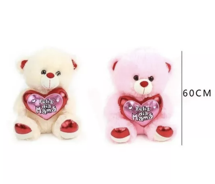 PELUCHE RIQUI OSO FELIZ DÍA MAMÁ 60 CM CON ENVOLTURA ESPECIAL - 2