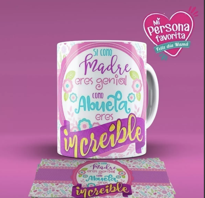 DISEÑOS PLANTILLAS PARA TAZAS DÍA DE LA MADRE SUBLIMACIÓN M7 - 2