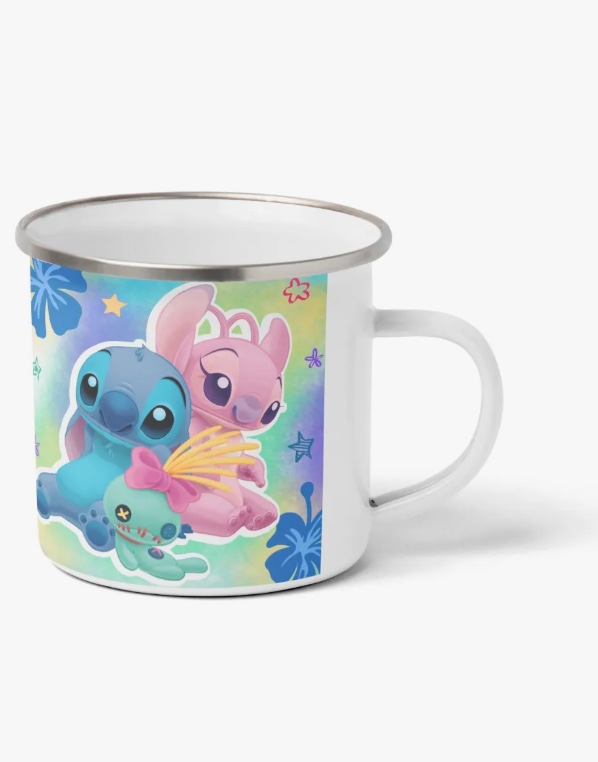TAZÓN METÁLICO ENLOZADO 460ML DISNEY STITCH - 1