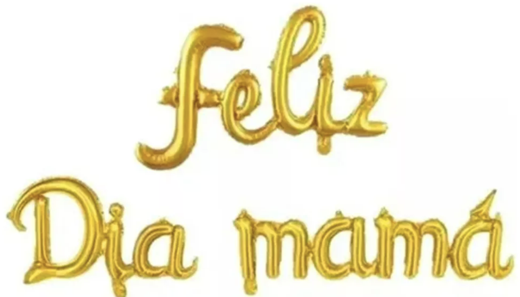 GLOBOS METALIZADOS LETRAS CELEBRACIÓN DIA DE LA MADRE MAMA DORADO - 1