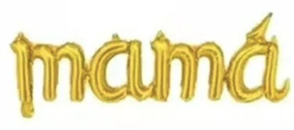 GLOBOS METALIZADOS LETRAS CELEBRACIÓN DIA DE LA MADRE MAMA DORADO - 3