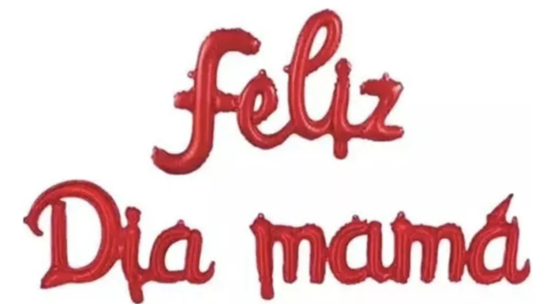 GLOBOS METALIZADOS LETRAS CELEBRACIÓN DIA DE LA MADRE MAMA ROJO - 1
