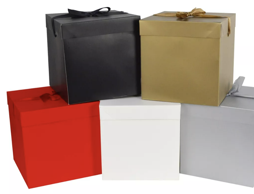 CAJA DE REGALO PLEGABLE 30CM DORADO - 3