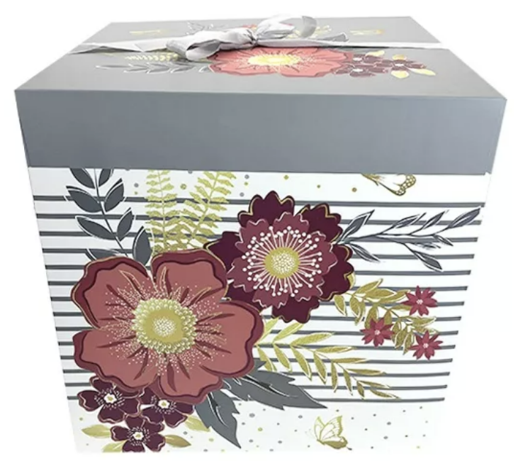 CAJA DE REGALO SORPRESA PLEGABLE 22CM FLORES - 1