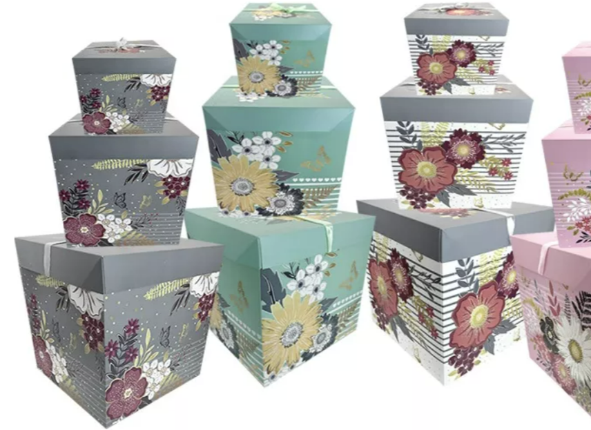 CAJA DE REGALO SORPRESA PLEGABLE 22CM FLORES - 4