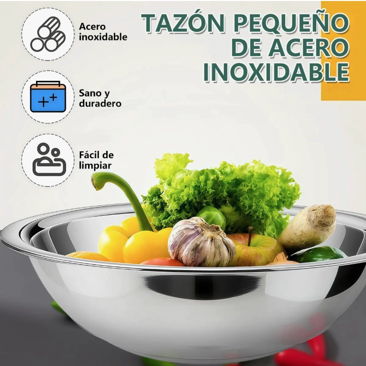 5 Bowls de Acero Inoxidable Compacto y Elegante - 4