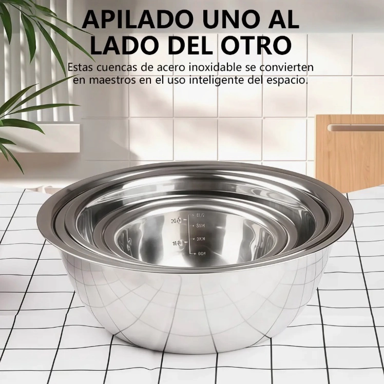 5 Bowls de Acero Inoxidable Compacto y Elegante - 7