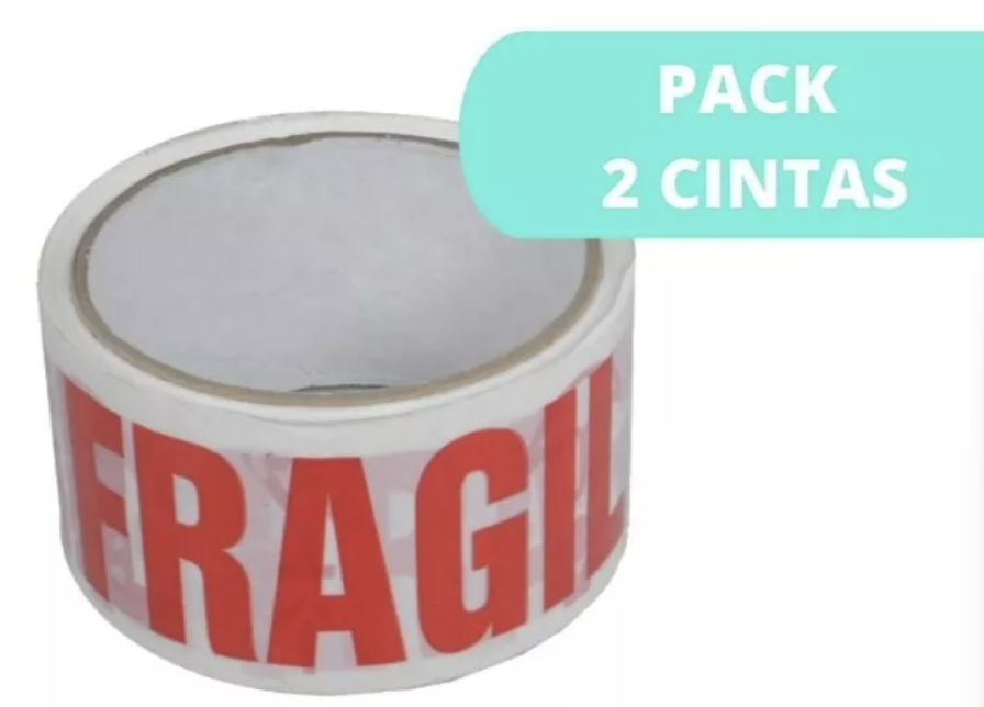 PACK 2 CINTAS RIQUI FRAGIL CINTA EMBALAJE CART PAPER - 2