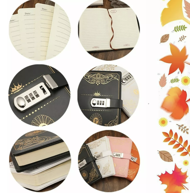 CUADERNO RIQUI CUERO DIARIO PORTÁTIL HOJAS CON CERRADURA AZUL - 3