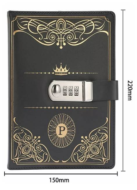 CUADERNO RIQUI CUERO DIARIO PORTÁTIL HOJAS CON CERRADURA AZUL - 4