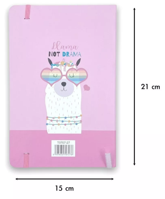 CUADERNO RIQUI LLAMA TIPO LIBRETA A5 TAPA DURA CON ELÁSTICO - 2