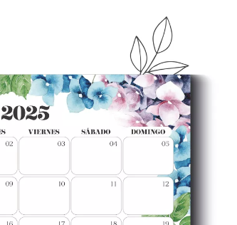 PLANIFICADOR CALENDARIO MENSUAL 2025 ENCOLADO AL LOMO - 3