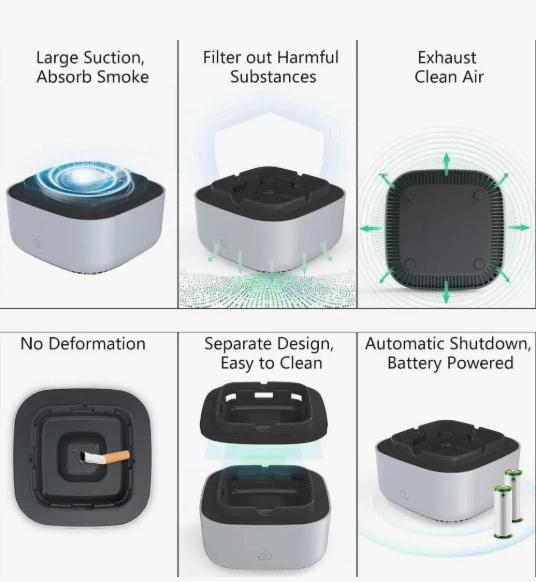 Cenicero Purificador De Aire Anti Humo - 6