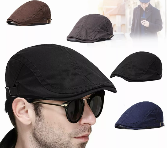BOINA RIQUI NEGRO CLÁSICA AJUSTABLE HOMBRES CON ESTILO ELEGANTE - 2