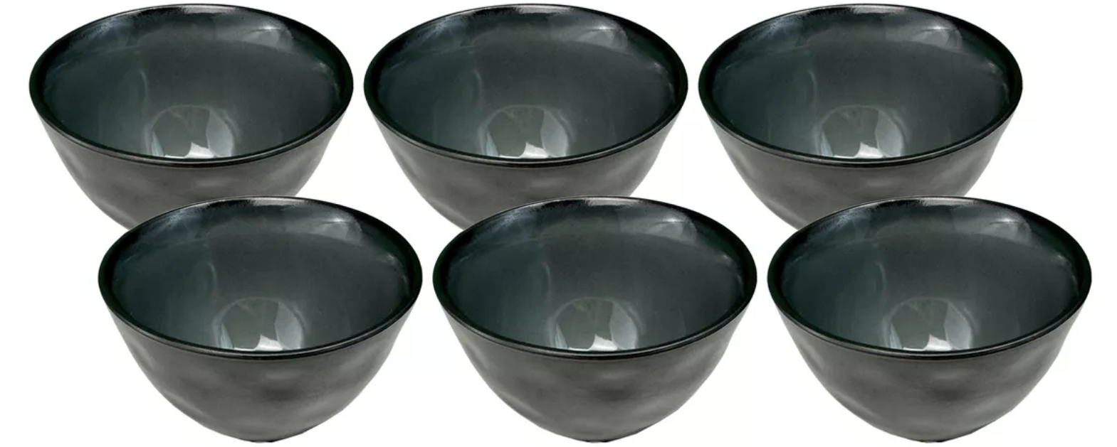 POCILLO BOWL CUENCO DE CERÁMICA REDONDO NEGRO 9.9X6.5CM X6 - 1