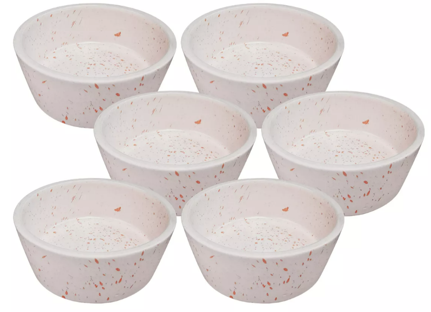 POCILLO BOWL CUENCO CERÁMICA BEIGE CON MANCHAS 10.4X4.2CM X6 - 1