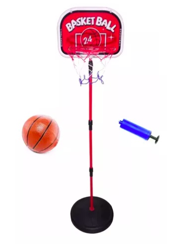 SOPORTE RIQUI BALONCESTO ALTURA AJUSTABLE NIÑOS + BALÓN + INFLADOR - 1