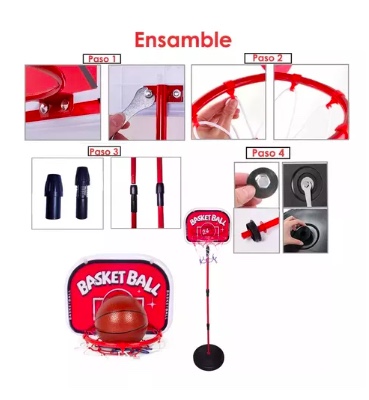SOPORTE RIQUI BALONCESTO ALTURA AJUSTABLE NIÑOS + BALÓN + INFLADOR - 2