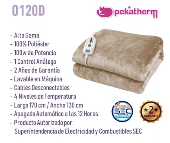 MANTA FRAZADA CALEFACTORA ELÉCTRICA - 2