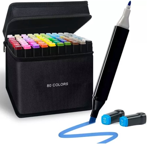 KIT RIQUI DOBLE PUNTA 80 LAPICES DE COLORES - 1