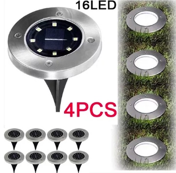 PACK 4 FOCOS SOLARES JARDÍN ESTACA - 1