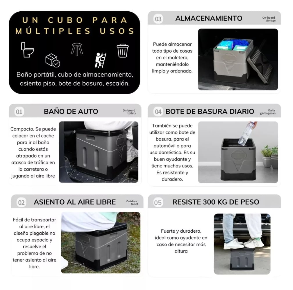 CARPA CASETA VESTIDOR 2P UV + DUCHA 40 L + BAÑO PORTÁTIL - 3