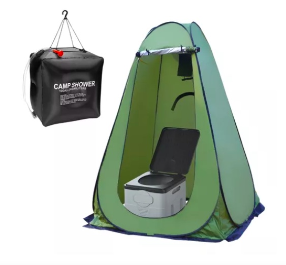CARPA CASETA VESTIDOR 2P UV + DUCHA 40 L + BAÑO PORTÁTIL - 2