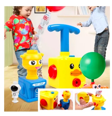 BOMBÍN LANZADOR AUTO RIQUI INFLADOR GLOBO SIN BPA NIÑO PATO SY646B-12 - 3