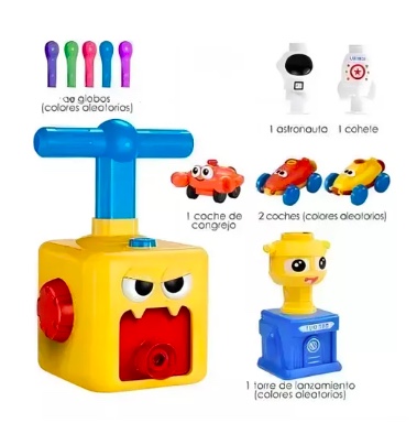 BOMBÍN LANZADOR AUTO RIQUI INFLADOR GLOBO SIN BPA NIÑO PATO SY646B-12 - 5