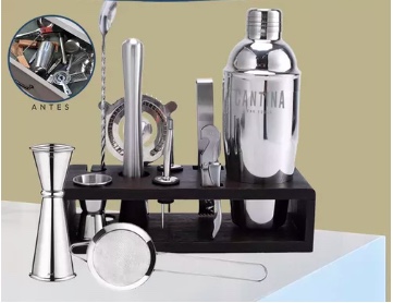 JUEGO BARTENDER COCTELERA UTENSILIOS - 7