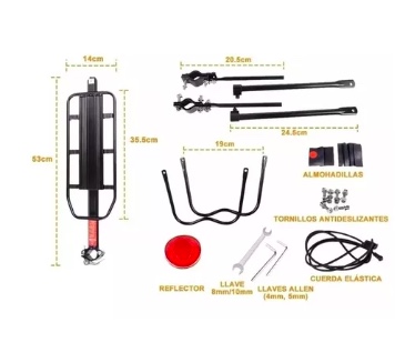 PARRILLA DE BICICLETAS ADAPTABLE CON CORREAS ELÁSTICAS - 3