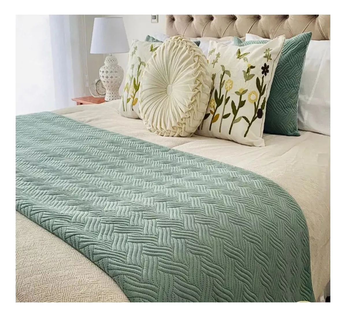 PIECERA DE CAMA PLUSH TRENZAS KING - 1