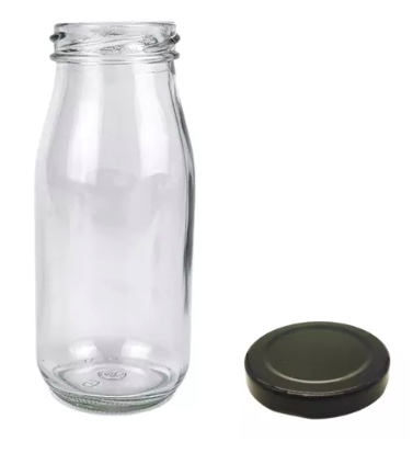 BOTELLA DE VIDRIO 250CC CON TAPA INCLUIDA (PACK 40 UNIDADES) - 1