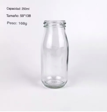 BOTELLA DE VIDRIO 250CC CON TAPA INCLUIDA (PACK 40 UNIDADES) - 2