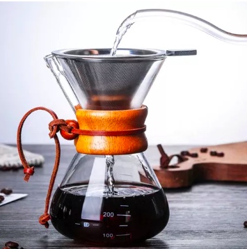 CAFETERA CHEMEX MADERA CON FILTRO DE ACERO INOXIDABLE - 1
