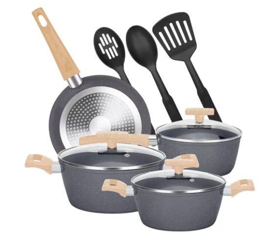 BATERIA DE COCINA GRANITO ANTIADHERENTE 10 PIEZAS - 1