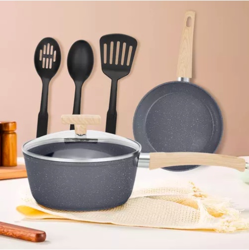 BATERIA DE COCINA GRANITO ANTIADHERENTE 10 PIEZAS - 6