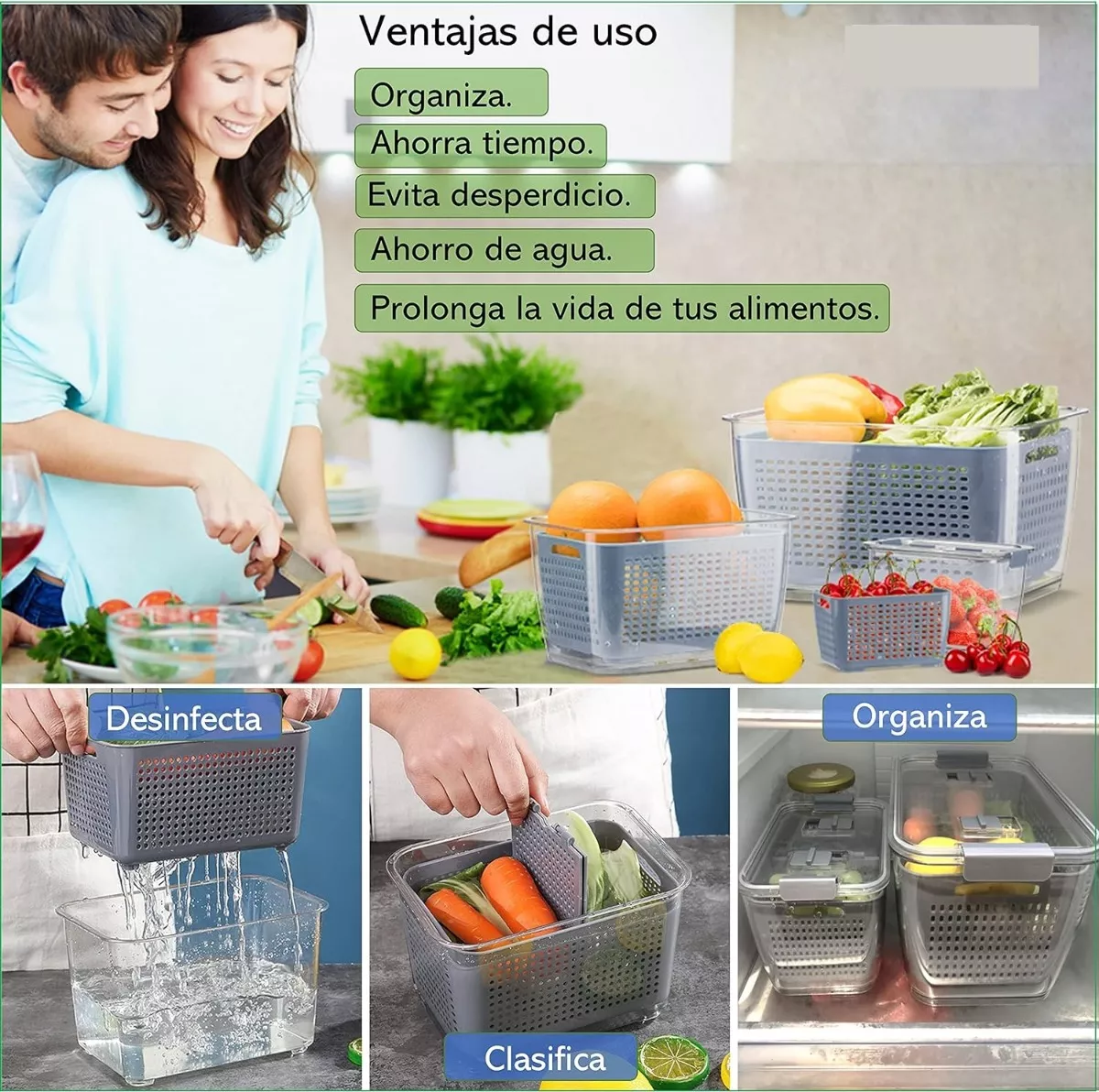 ORGANIZADOR REFRIGERADOR COCINA - 5