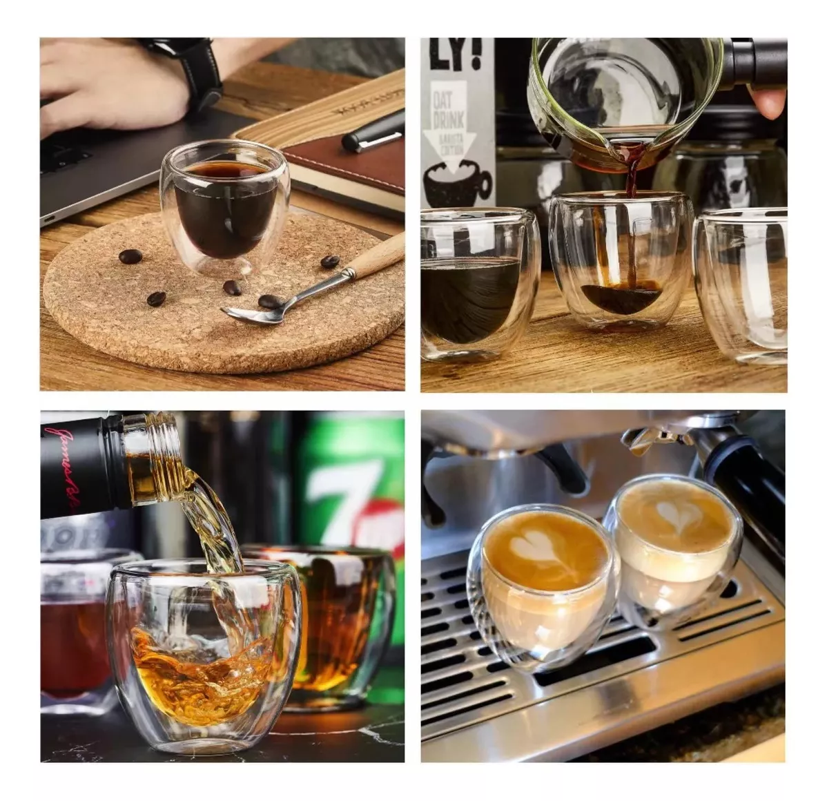 TAZA CAFE 4 VASOS VIDRIO - 4