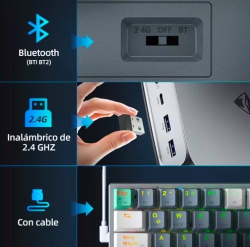 TECLADO MECÁNICO BLUETOOTH ESPAÑOL - 5