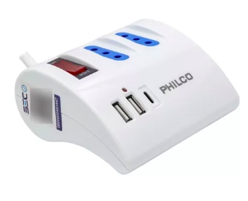 EXTENSIÓN ALARGADOR ESCRITORIO AC/USB-C 3.0 PHILCO 2044B COLOR BLANCO - 4