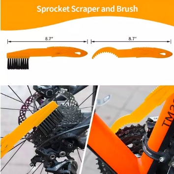 LIMPIEZA BICICLETA KIT 10 PIEZAS CEPILLO POLVO LIMPIA CADENA - 4