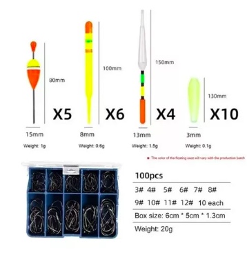 KIT COMPLETO PESCA ACCESORIOS CAÑAS CARRETES SEÑUELOS - 5