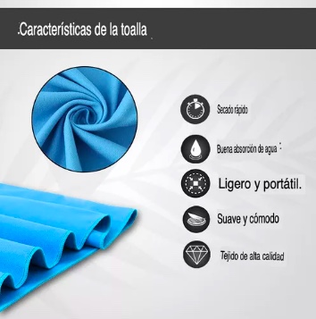 TOALLA DE DEPORTE MICROFIBRA X3 SECADO RAPIDO - 5