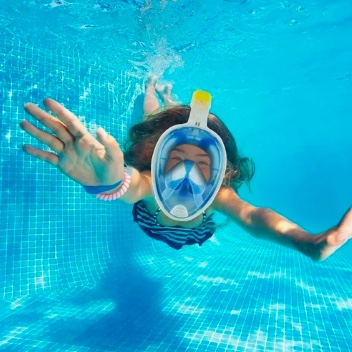 MASCARA DE SNORKEL BUCEO FULLFACE COMPLETA C/ SOPORTE CAMARA - 3