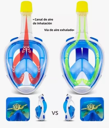 MASCARA DE SNORKEL BUCEO FULLFACE COMPLETA C/ SOPORTE CAMARA - 4