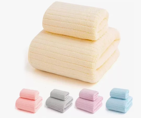 JUEGO DE 2 TOALLAS DE BAÑO TOALLA MANO - 1