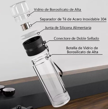 BOTELLA INFUSOR VIDRIO BOROSILICATO - 3