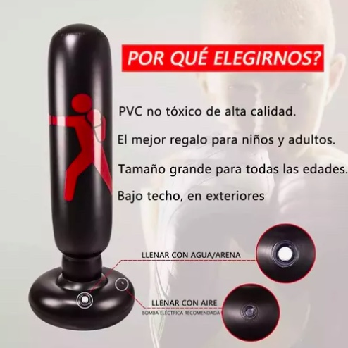 SACO DE BOXEO DE PIE INFLABLE 160CM - 4